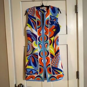 Zara Multicolor Mod Print Sleeveless Mini Dress/ Bloggers Favorite Size M